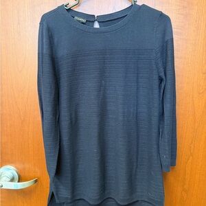 Talbots Black Long-Sleeve Textured Knit Tunic